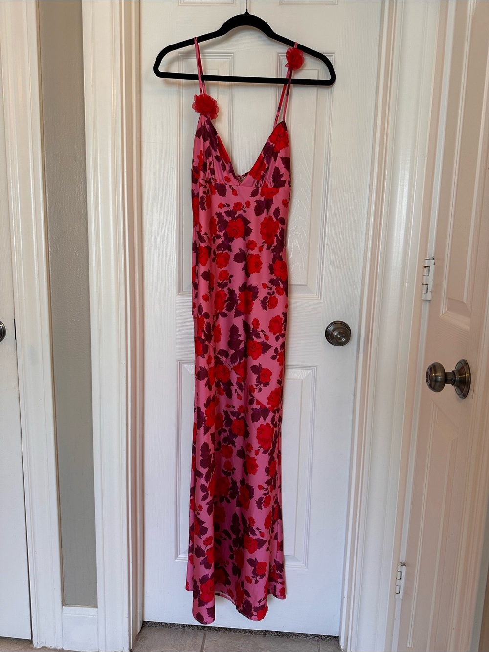 For Love & Lemons Pink and Red Floral Slip - Picture 3 of 8